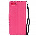 Wholesale iPhone 8 Plus / iPhone 7 Plus Crystal Flip Leather Wallet Case with Strap (Tower Hot Pink)